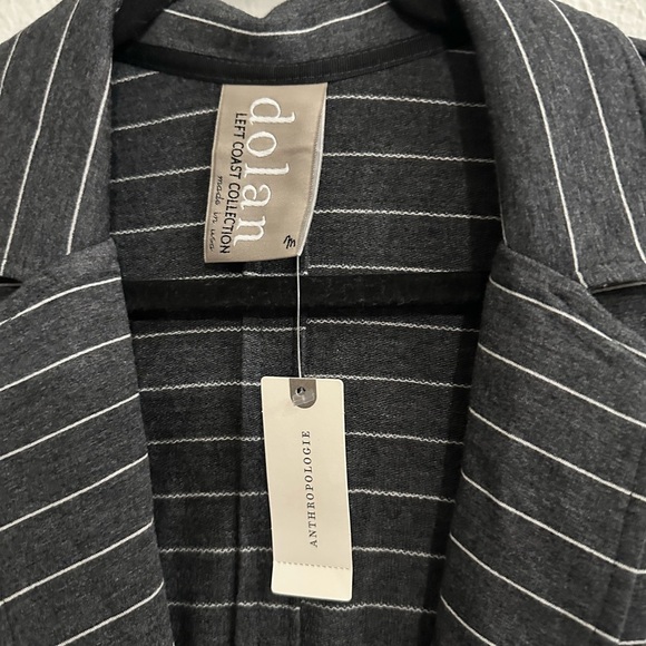 Antropologie Dolan Women's Gray Striped Blazer Sz M - Picture 3 of 4